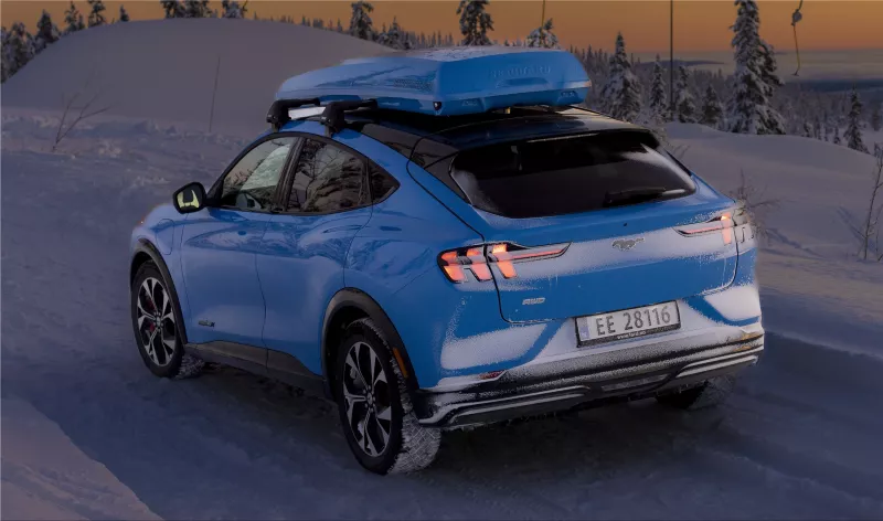 Ford Mustang Mach-E electric SUV in winter