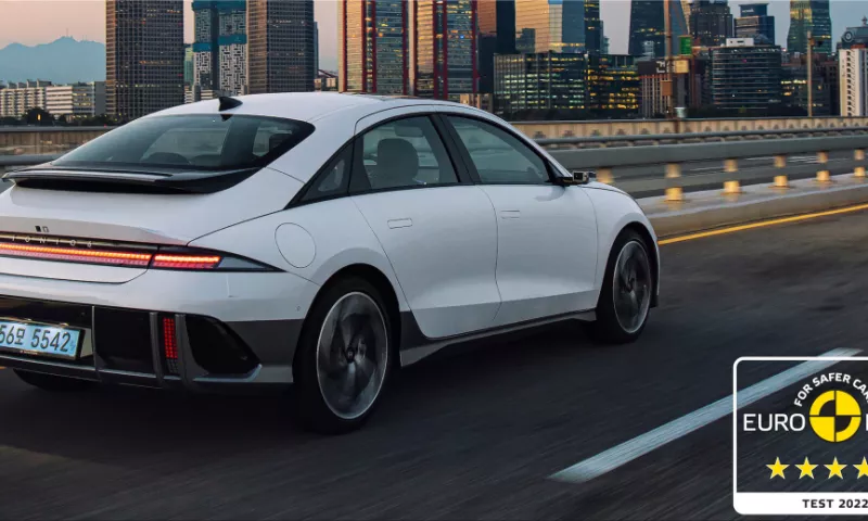 The Ioniq 6 receives five stars for safety from Euro NCAP