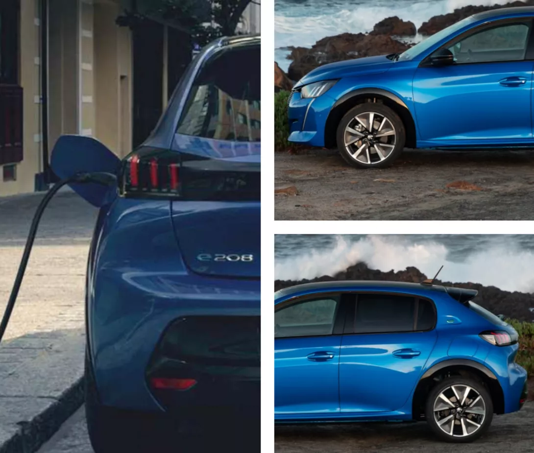 Peugeot e-208 electric car with the new electric motor from the e-308