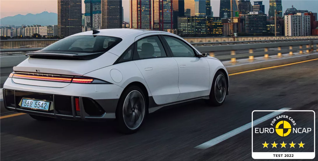 The Ioniq 6 receives five stars for safety from Euro NCAP