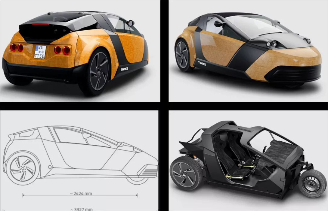 Twike 5 is a special three-wheeled electric vehicle