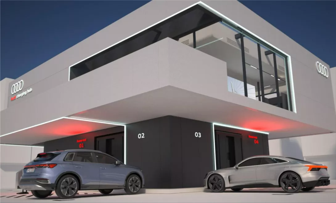 Audi has unveiled the world's first premium electric car charging station!